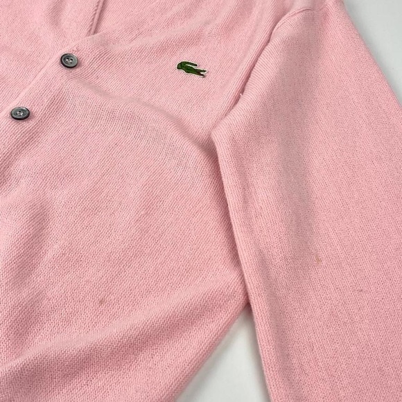Vintage Izod Lacoste Cardigan Sweater Mens Size Small Pink Casual - Picture 8 of 12